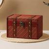Wooden Car Storage Organizer Lockable Medicine Box With Retro Password Woven