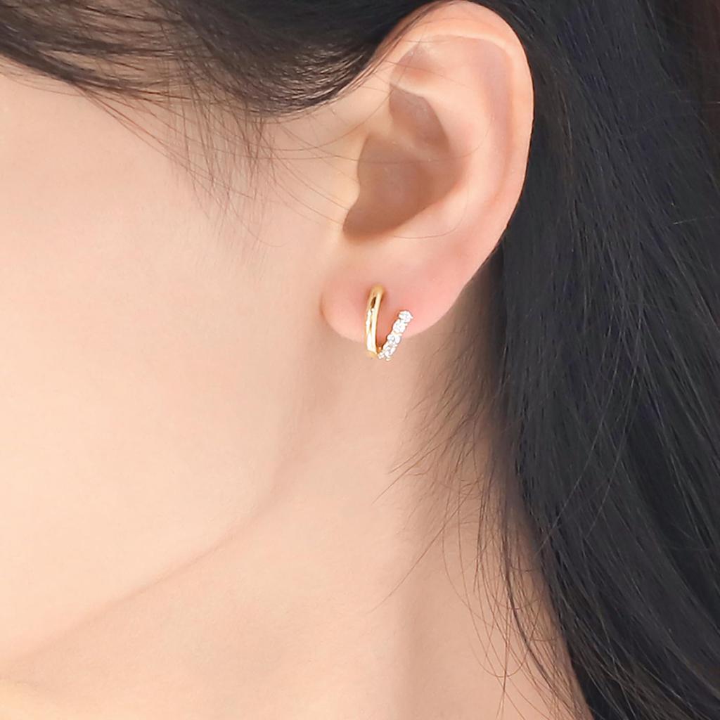 ESTELLE Earrings Silver Yellow Gold Plated Cubic Zirconia [Official] Women's 0776-0066-0000-0000