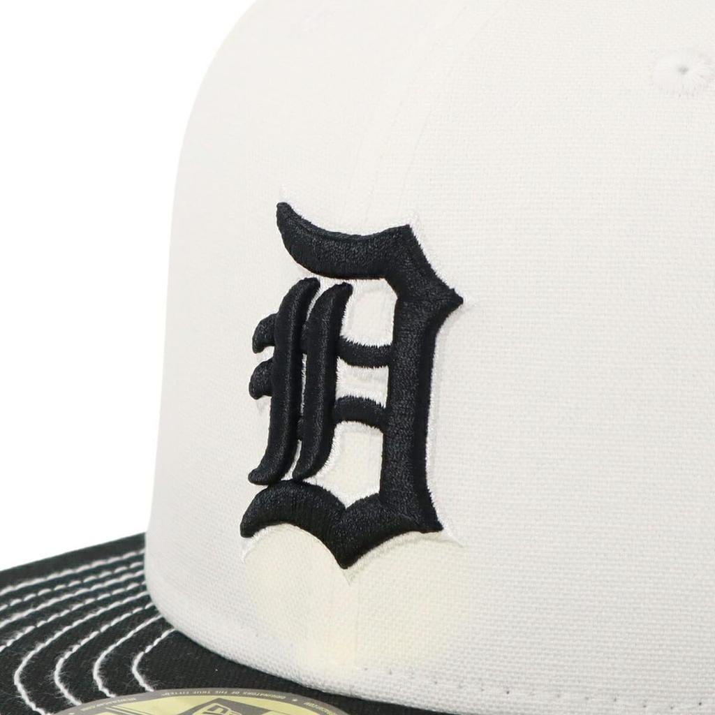 New Era 59FIFTY MLB Duck Canvas DET Size 7 DUCK DETTIG IVR 14388862 NER36C0387 Two-Tone Cap, Ivory/Black, 3/8 (5950 BLK)