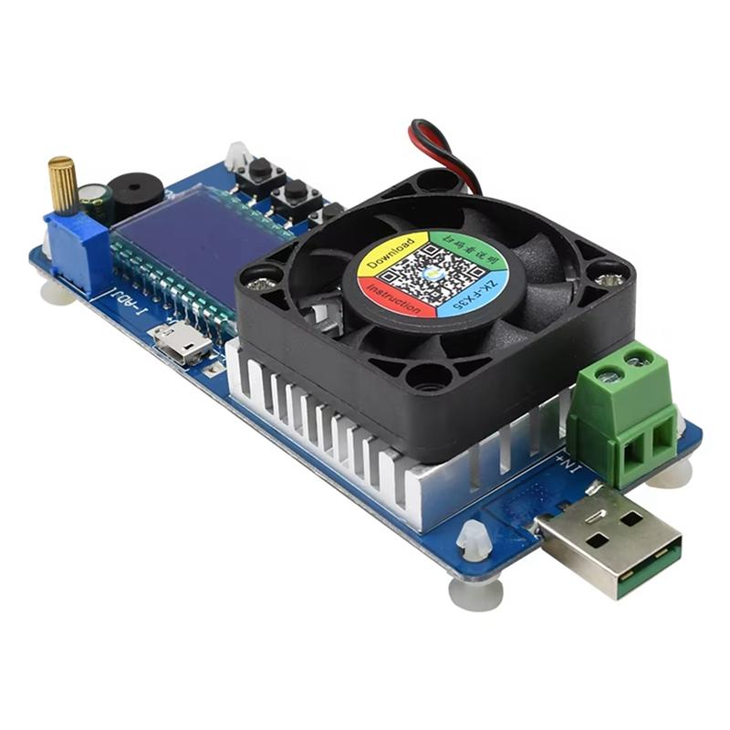 Top Deals Adjustable Resistor Battery Capacity Tester FX35 5A 35W Electronic Load Tester USB Power Tester LCD Display