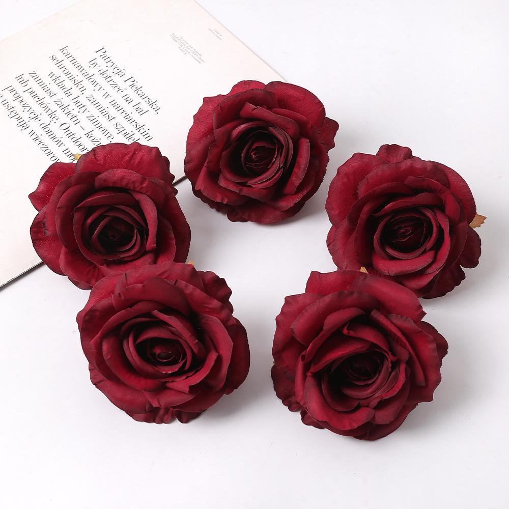 2/5 шт. 10 см искусственные розы, шелковые головки цветов, имитация цветка, украшение дома, комнаты, свадебное украшение, аксессуары для DIY венков