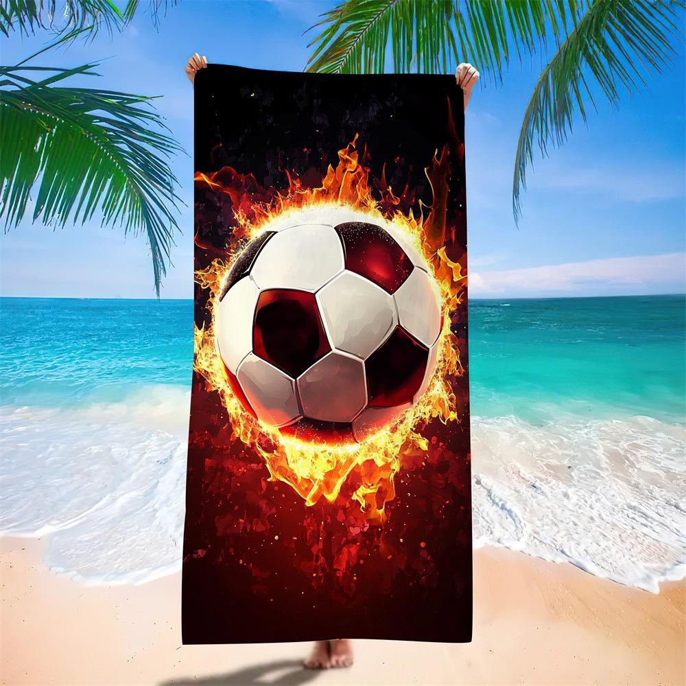 Water-Absorbing Portable Adult Football Beach Towel European, American And South American Bath Towel Digital Printing Factory
