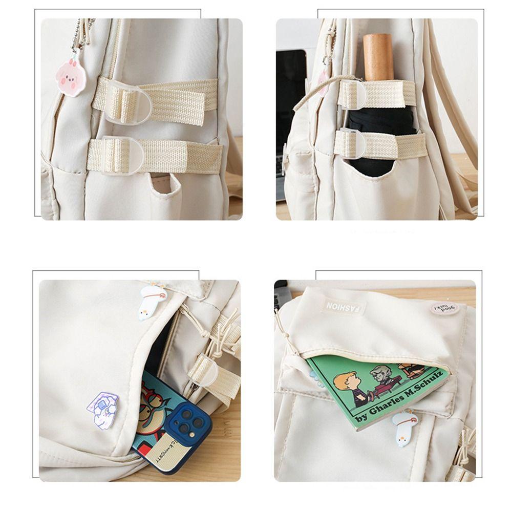 Подвеска в виде медведя, однотонный рюкзак, значок, сумка через плечо, модная школьная сумка для студентов, дорожная сумка