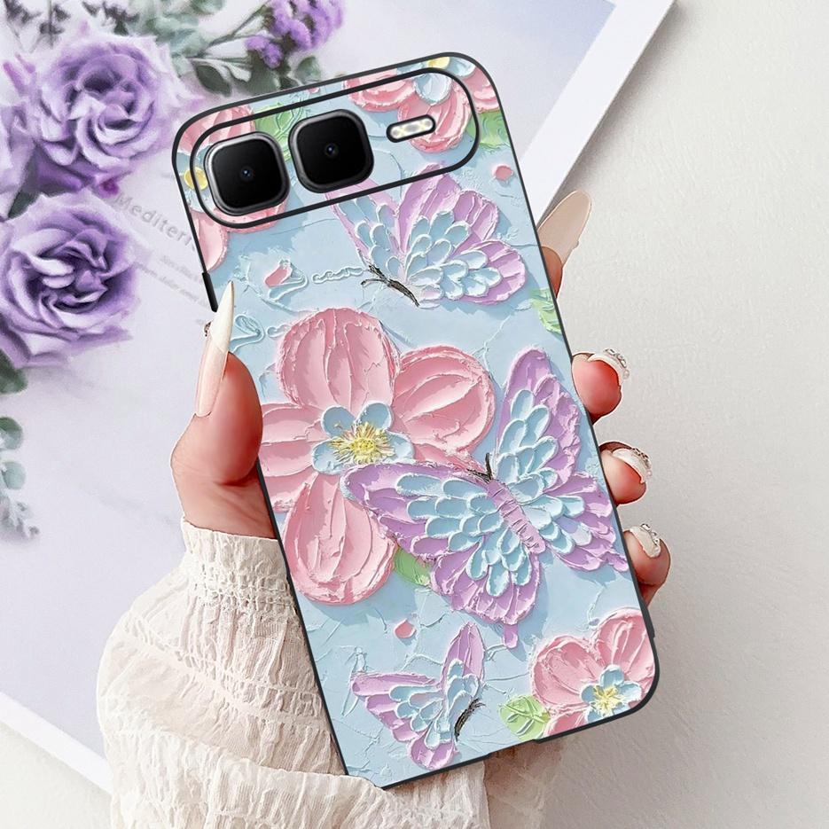 For Infinix Smart 10 Plus Case X6725B Stylish Butterfly Painted Cover Soft Silicone Case For Infinix Smart 10 Smart10 X6725 Bags