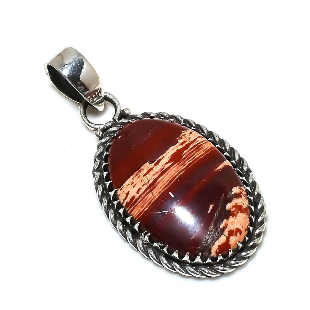 Подвеска из змеиной яшмы, драгоценный камень, ручная работа, серебро 925 пробы, натуральная змеиная яшма, праздничный подарок для нее, ювелирные изделия для особых случаев