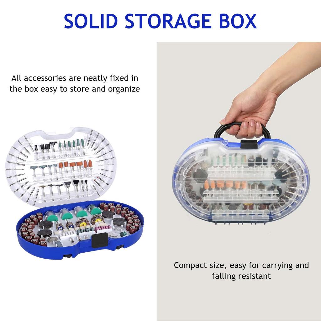 276-Piece Rotary Tool Accessories Kit 1/8-inch Diameter Shanks Universal Fitment for Easy Cutting, Grinding, Sanding, Sharpening, Carving andPolishing