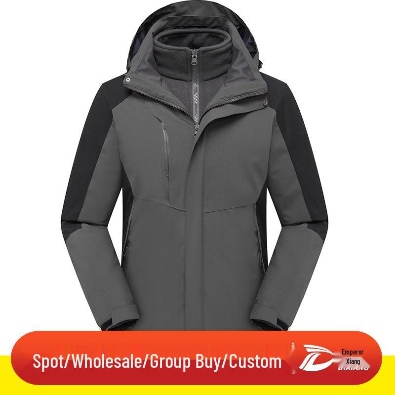 Мужская и женская уличная ветрозащитная куртка: Мужской отстегивающийся костюм-двойка, трехслойный водонепроницаемый и ветрозащитный костюм для альпинизма