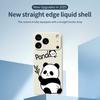 For iPhone 17 Pro Case Panda Pattern Printing Straight Edge TPU Phone Back Cover