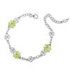 Heart 925 Four Leaf Unique August Gift Wrapping [JIANGXIN] Women's Bracelet, Silver, Bracelet, Clover, Design, Birthstone, Peridot, Women, Lover,