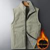 Men's Plus Size Fleece-Lined Vest with Stand-Up Collar - Autumn/Winter Style
