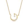 18K Gold Diamond Moon Necklace for Crescent Perfect for Gift Wrapping Included Women, Moon, Lab-Grown Diamonds, Mother's Day, Christmas,