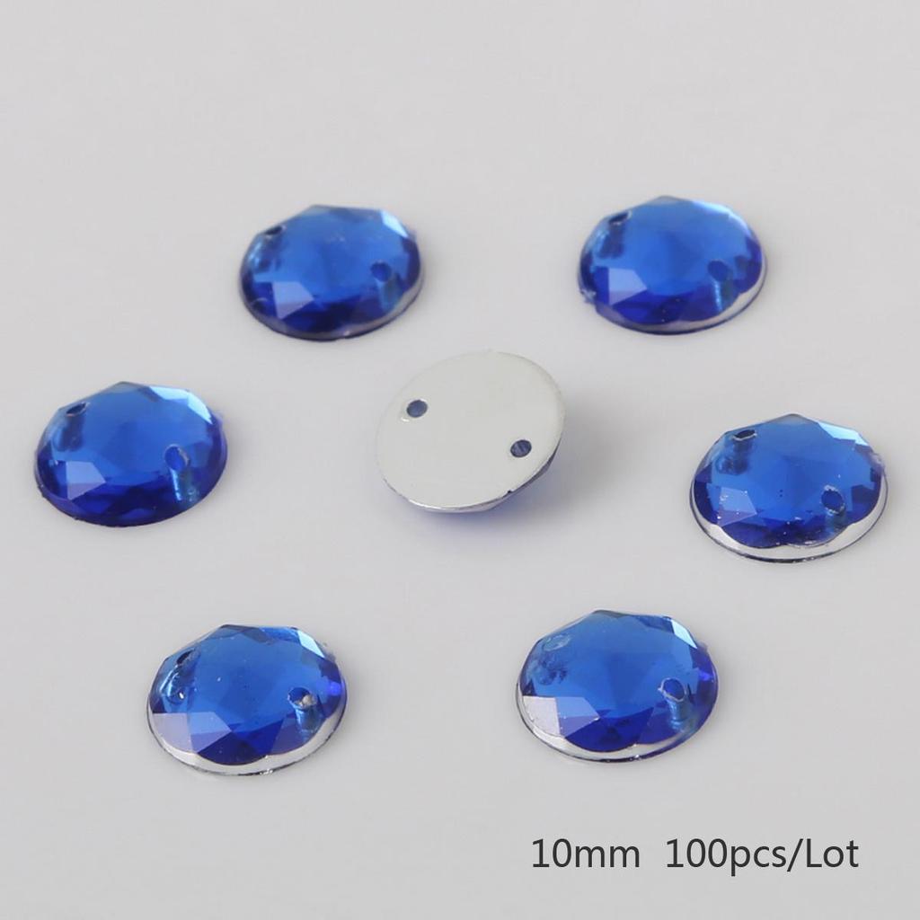 8/10/12mm Sewing Flatback Rhinestones Round Acrylic Beads Sew On Strass Crystal Stones For DIY Craft Scrapbook Decoration