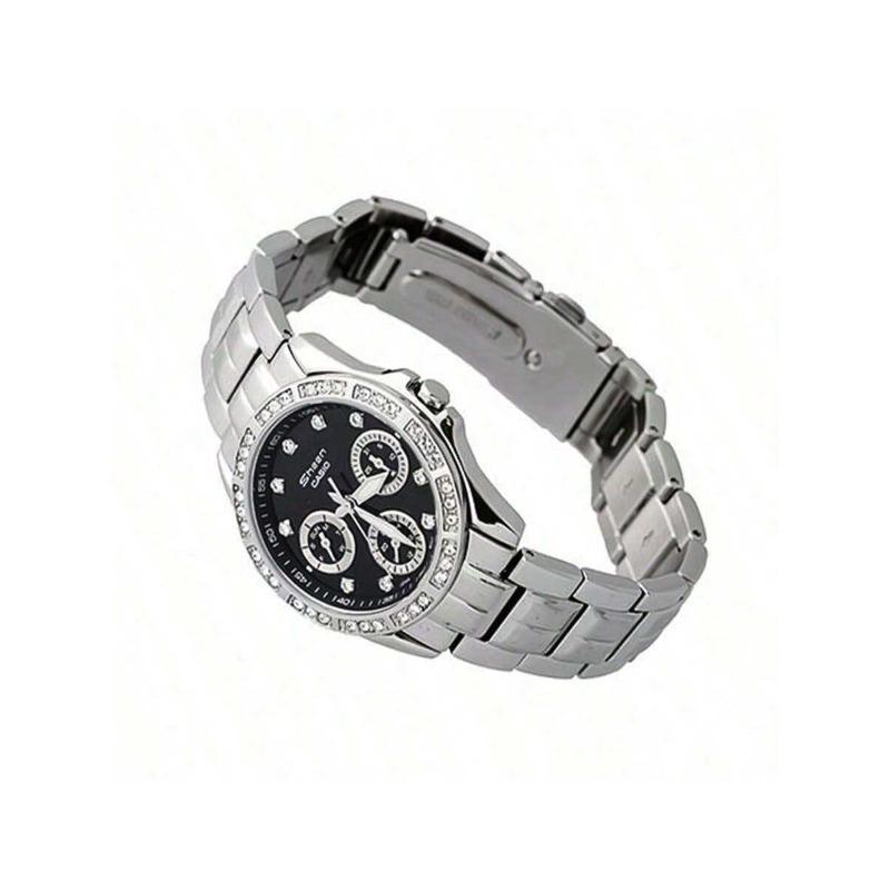 Casio Часы серии SHEEN SHN-3013D-1ADF с безелем из нержавеющей стали, инкрустированным бриллиантами