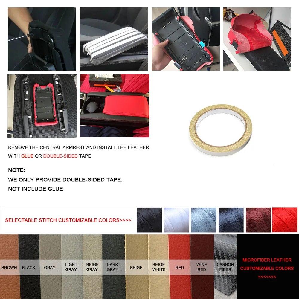 Soft Leather Armrest Cover For Chevrolet Malibu XL 2016 2017 2018 Car Center Control Armrest Box Surface Cover Trim