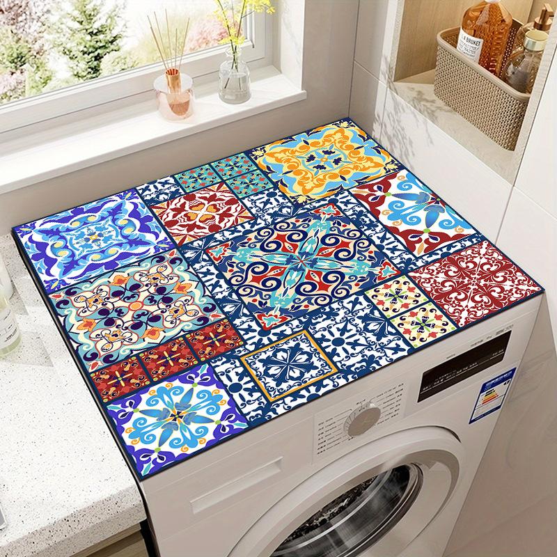Винтажная ковровая плитка, коврик, стиральная машина, впитывающий коврик, холодильник, пылезащитный коврик, нескользящий коврик для ног