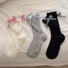 5 Pairs of New Spring and Summer Women's Plaid Bow Mid Calf Stacking Socks