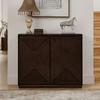 V-Shaped Storage Cabinet In Mid-Century Modern Style, Buffet, Narrow Side Cabinet for Living Room, Hallway, Kitchen and Coffee Bar, Dark Walnut Wood