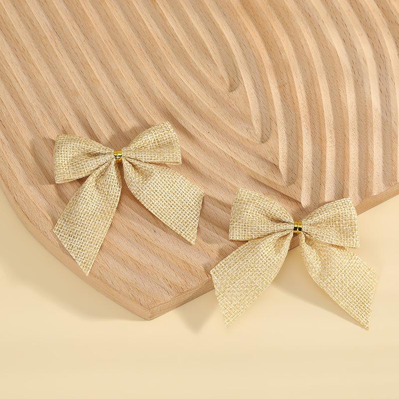 25pcs Christmas Bows Christmas Ornaments Gold Red Bows Christmas Tree Ornaments New Year Decorations Mini Bows Gift Bows