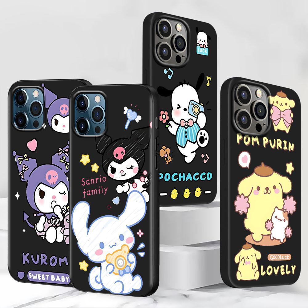 Чехол Cinnamoroll Kuromi для Apple iPhone 13 14 Plus 11 12 Mini 15 Pro Max 7 8 SE 2020 X XS XR Силиконовый Мягкий Чехол для Телефона