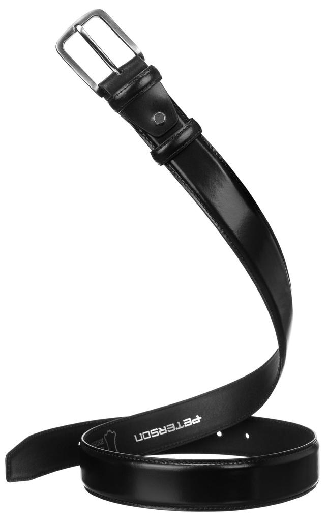 Men's leather belt PTN PM-14-110-SPL-6882 Black