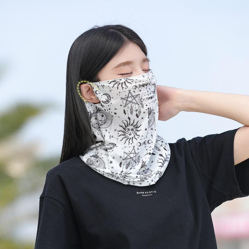 Outdoor Ice Silk Face Mask Multi-Wear Ear Loop Head Scarf for Men Women Cycling Sun Protection Summer Breathable Face Cover