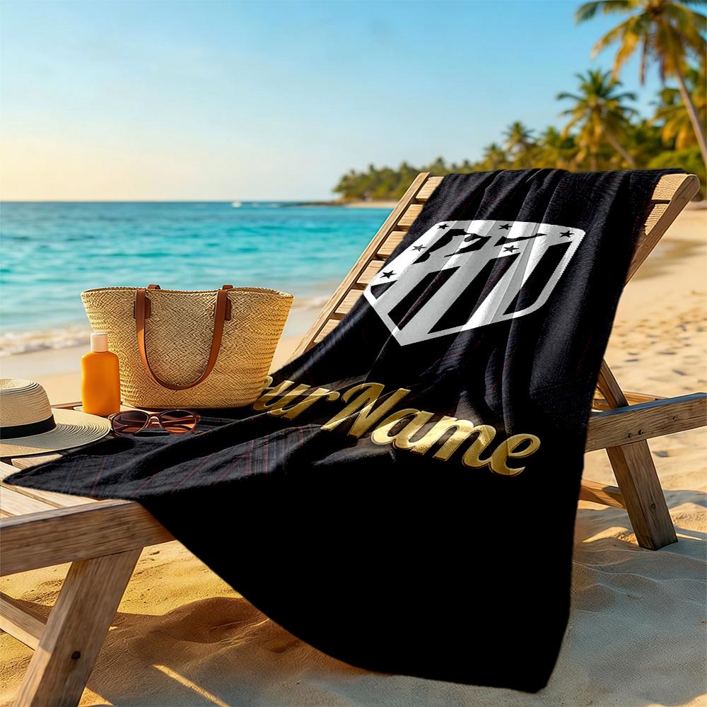 Atletico Madrid Customizable Name Beach Towel Soft Durable Quick-Dry Suitable for Sports Travel Swimming Yoga Bathroom Beach And Pool