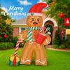 7.87FT Inflatable Toy Gingerbread Man Candy Cane Gift LED Lit Xmas Yard Party Decoration Christmas Home Supplies Ornaments Gifts