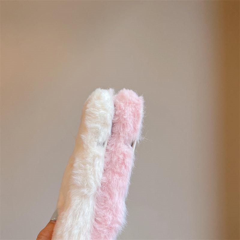 Осенне-зимний плюшевый чехол для объектива с рисунком свиньи в оправе для телефона iPhone 15 14 13 12 11 Pro Max, универсальный защитный чехол от падения