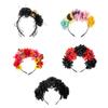 Simulated Flower&Skull Thin Side Headband Halloween Hair Hoop Fashion Women Wedding Party Photography Hairstyle Headwear