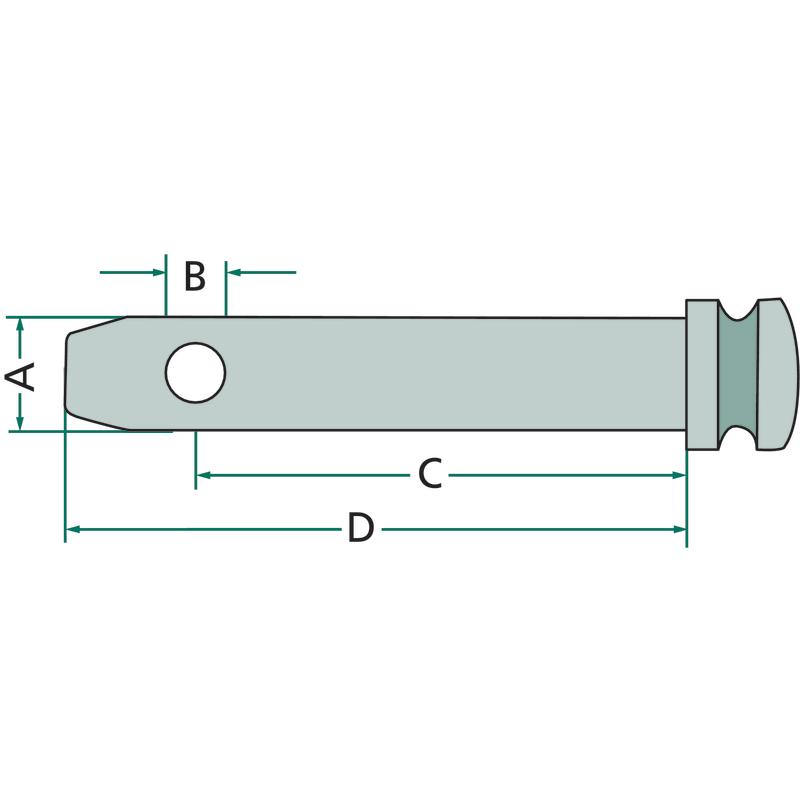 Upper link pin cat. 1 diameter 19 length 91 without chain 12790