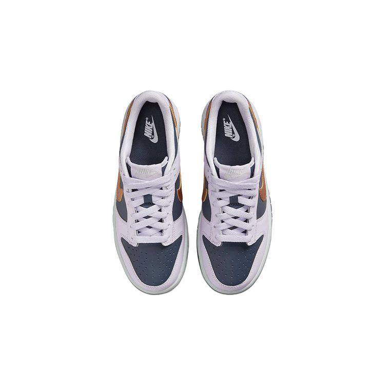 Nike Детские кроссовки Dunk Low SE GS Copper Swoosh Фиолетовый гром-синий Barely-Grape DX1663-400