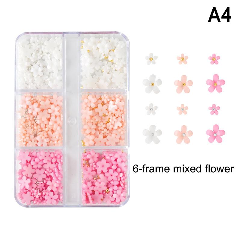 Nail Mini Flower Pearl Steel Balls Decoration Mixed Multicolour Various Size Resin Nail Charm Nail Art Enthusiasts High Quality
