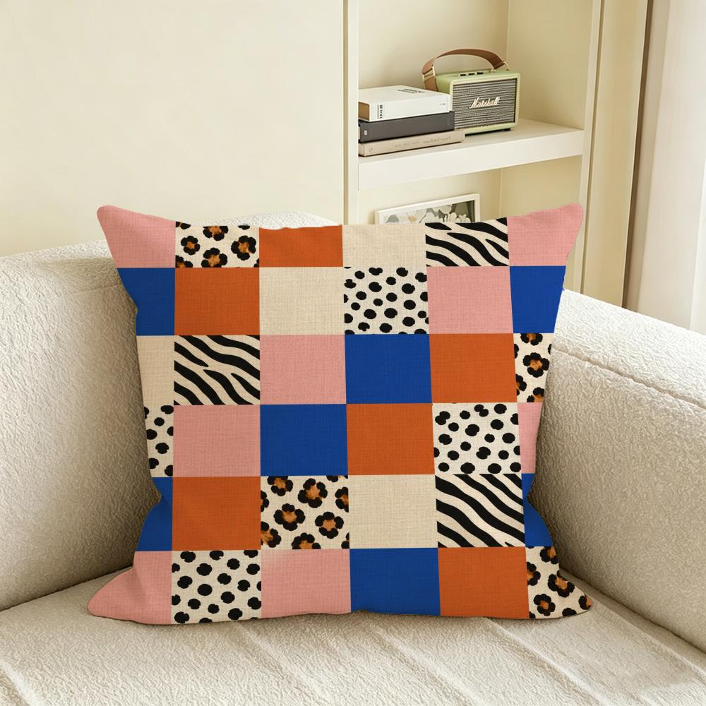 Pattern Animal Print Cushion Cover Natural Linen Pillowcase Set AllinOne Decor for Sofa Bedroom  Chair