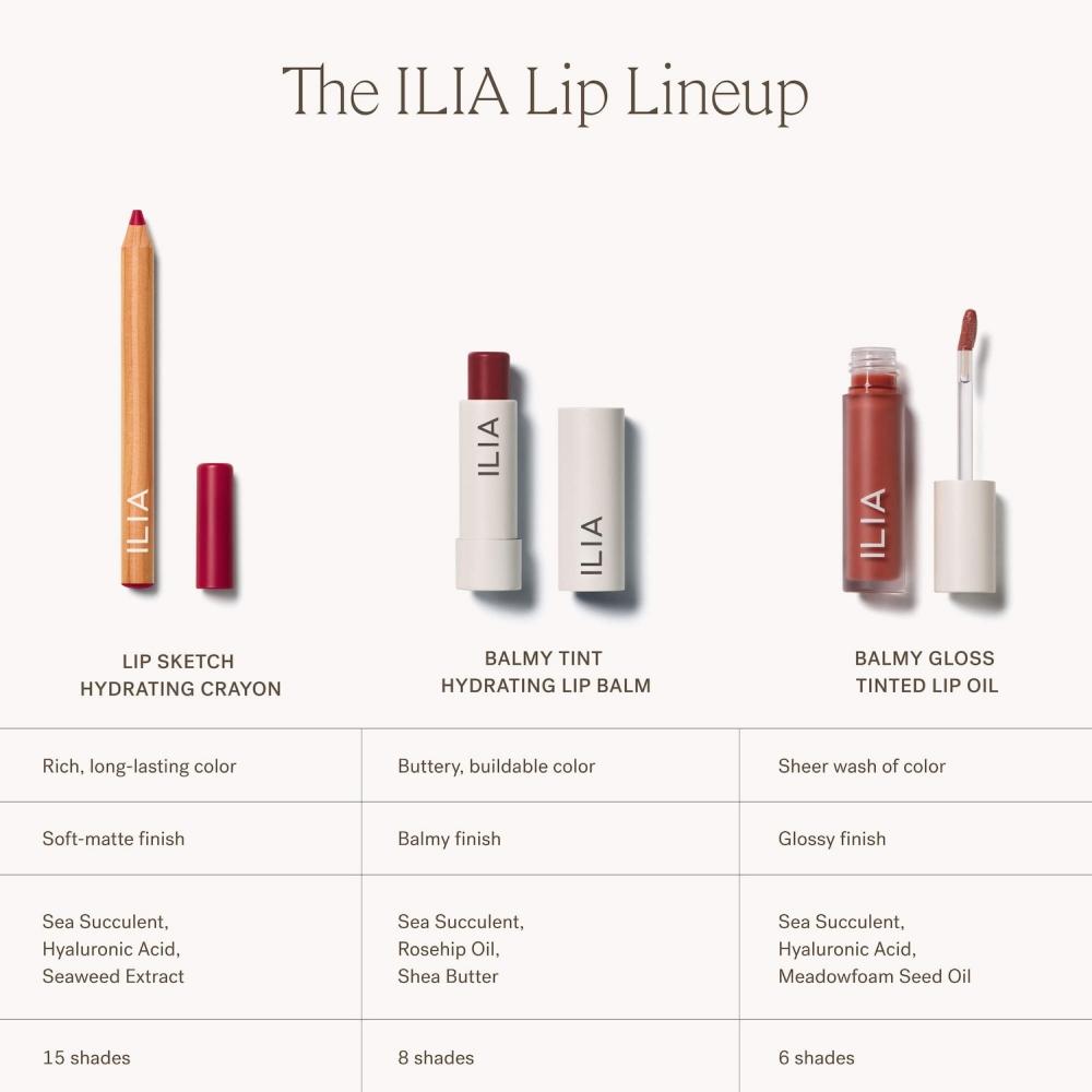 Ilia Lip Sketch Hydrating Lipstick + Lip Liner Crayon 0.08 Oz Genre Mauve Brown