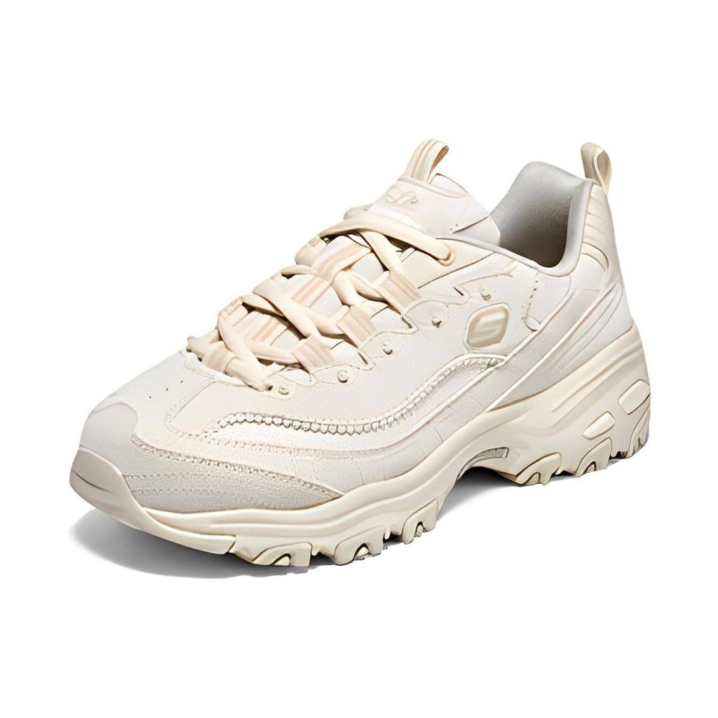 Skechers DLites 1.0 Жемчужный Медведь 2.0 Ткань Синтетическая Кожа Удобные Универсальные Износостойкие Увеличение Роста Низкие Папины Кроссовки 896189-NAT