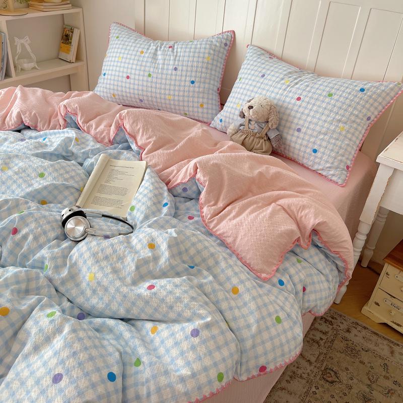 2026 Cartoon Style Embroidered Puffy Cotton Bedding Set