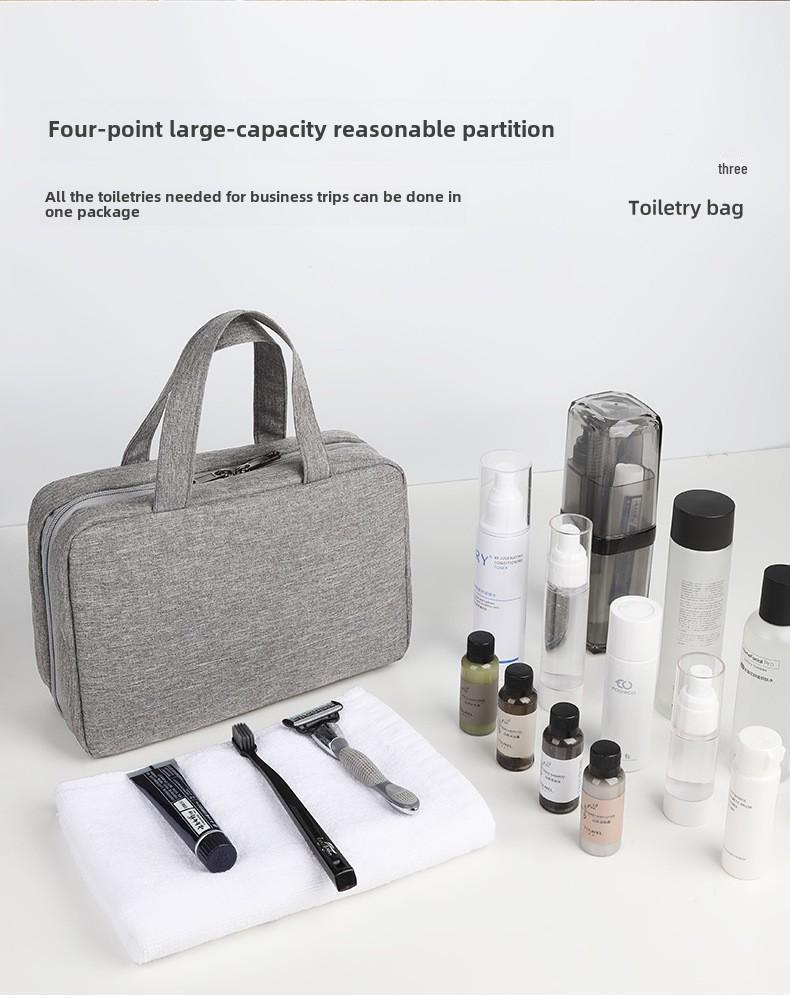Роскошная мужская дорожная косметичка - водонепроницаемая, большой вместимости, ромбовидной формы, дизайн с разделением сухого/влажного содержимого