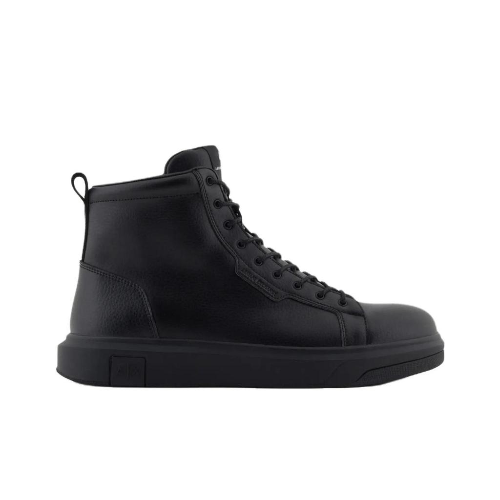 Armani Exchange Модные Высокие Кроссовки С Круглым Носком Однотонные Мужские Кроссовки Черные XM001963AF19402UC001