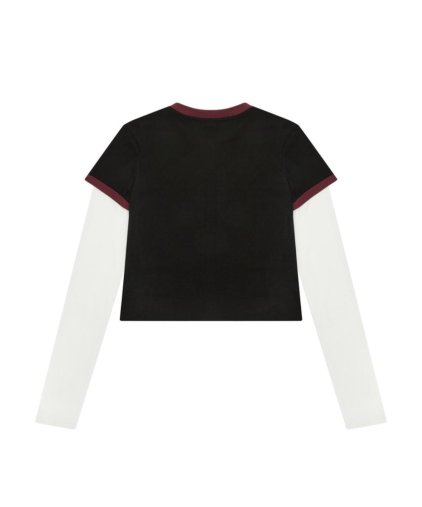 LARTIGENT [Disney] Cinderella_Layered T-Shirt(Black)