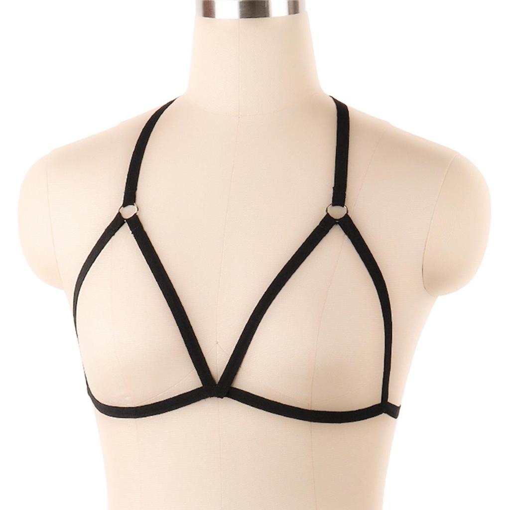 Сексуальный бикини-бюстгальтер на бретельках, однотонный, эластичный