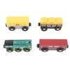 4pcs Wooden Train Set Railway Accessories Simulation Toy Train Set for Kids Toddler Over 3 Years Old