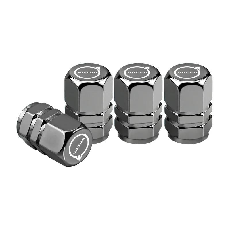 vhndr2 4PCS Aluminum Alloy Tire Valve Caps Wheel Air Valve Dust Cover for Volvo XC60 XC90 S60 V60 XC40 C40 S90 V90 V40 XC70