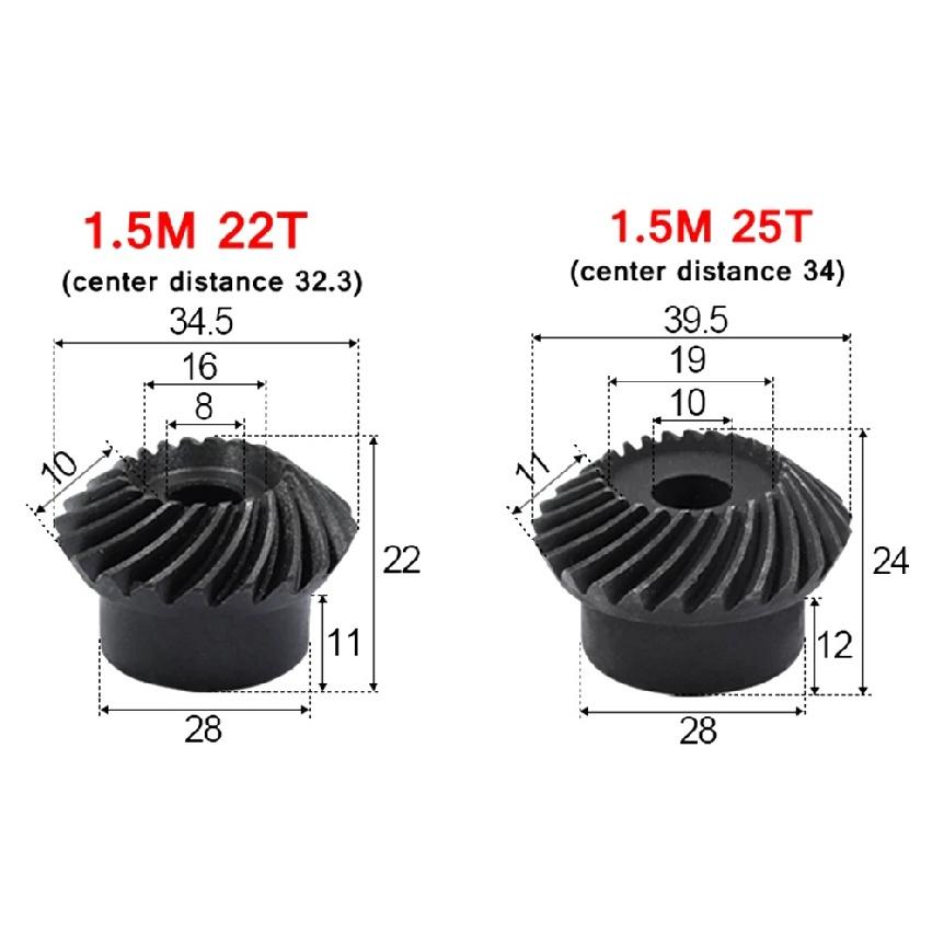 1:1 Прецизионная коническая спиральная стальная шестерня 1M 30T 6MM 1.5M 15/18/20/22/24/25 Зубьев 2M 15/18/20 Зубьев Углеродистая сталь ХОРОШАЯ Шестерня