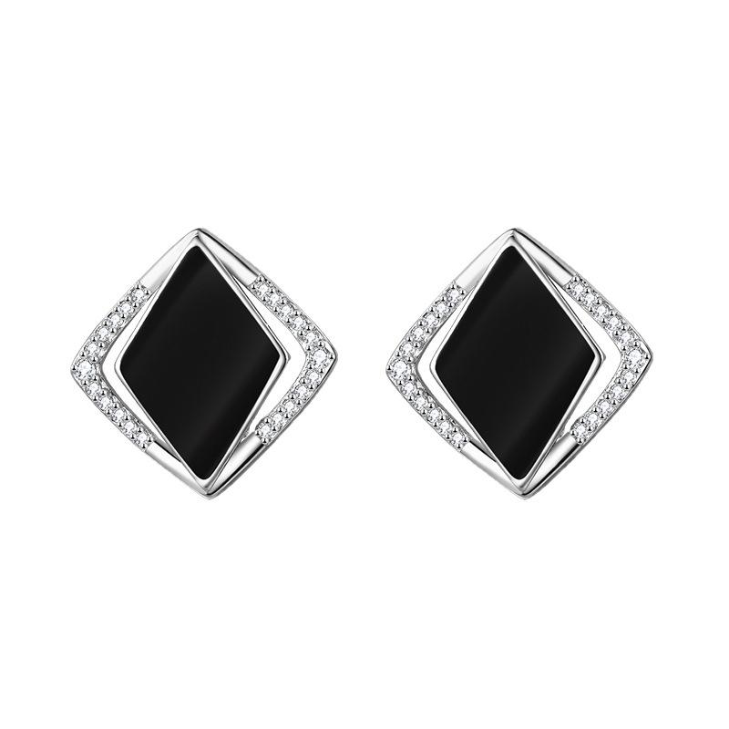 Fine Jewelry 925 Sterling Silver Earrings Inlaid With Zircon Crystal Flower Earrings Charm Jewelry For Women Gift EngagementGood product