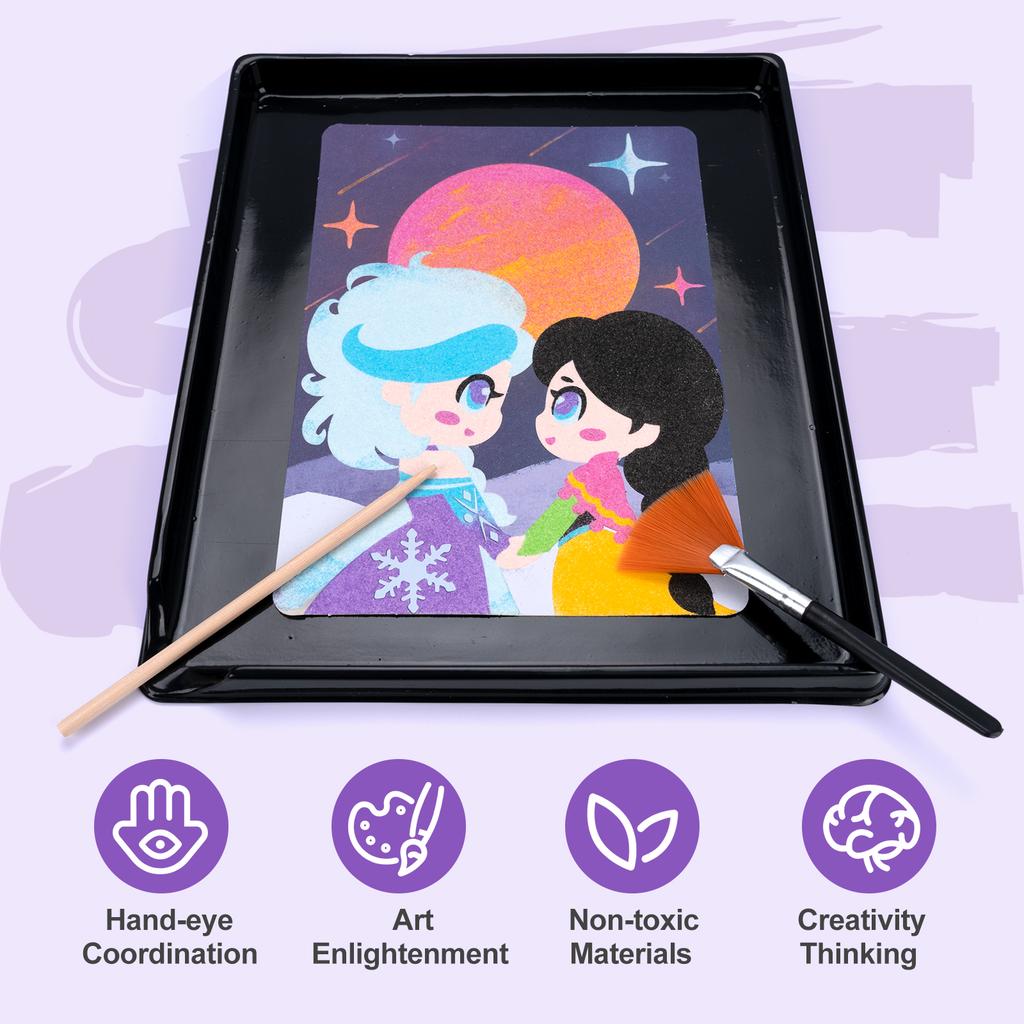 DIY Sand Painting Animal Princess Unicorn Series Sand Painting Cards Sand Art Kit Educational Toys Montessori Toys Kids Gifts