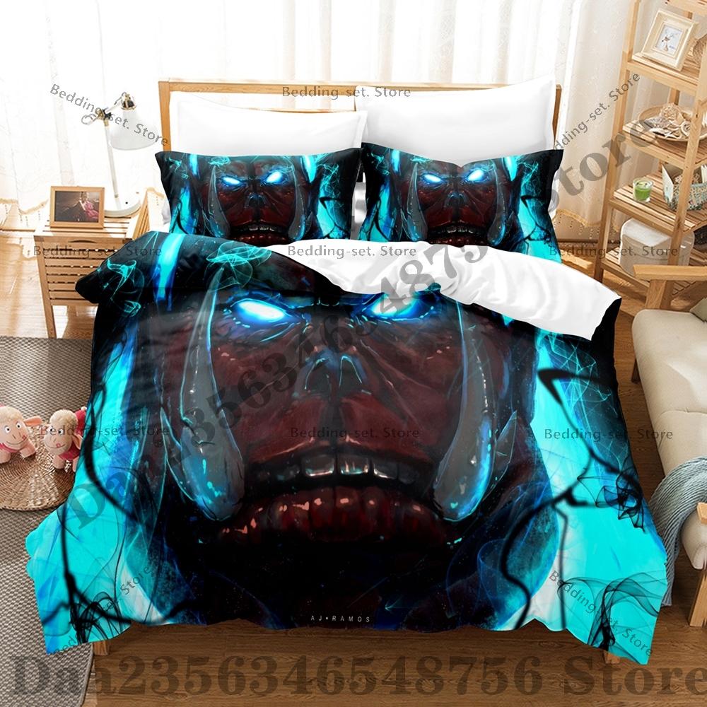 Comforter Solo-Leveling Three-Piece Set Sung Jin-Woo Bedding Set Single Twin Full Queen King Size Bed Set Bedroom s Anime