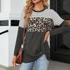 Autumn Long Sleeves T Shirt Leopard Striped Print Women's T-shirts Fashion Casual Tops Daily Loose Crew Neck Women Clothing