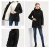 Women Drawstring Hoodie Coat  Warm Inside Fleece Padded Coat Slim Zipper Coat