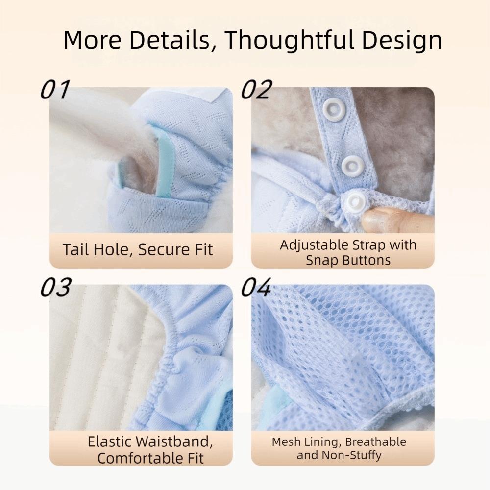 Dog Underwear Suspenders Style Dog Physiological Pants Adjustable Washable Pet Jumpsuit Breathable Female Dog Shorts Heat Cycle