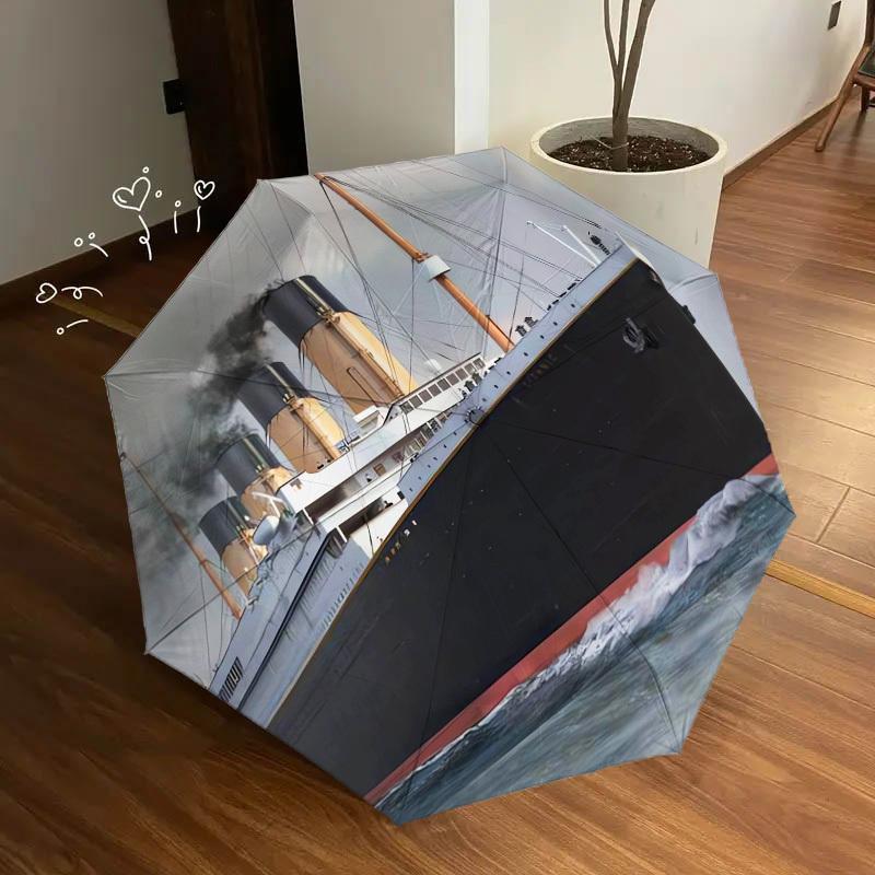 1pc Titanic, Ocean Themed High-quality Umbrella,Automatic Opening and Closing Umbrella,Multi-functional Umbrella G0811182